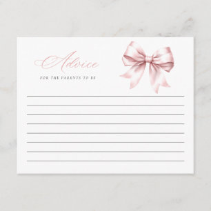 D'accompagnement Carte de conseil Baby shower élégante pour Bow ros