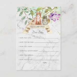 D'accompagnement Carte de conseil pour bébés   Élégante forêt