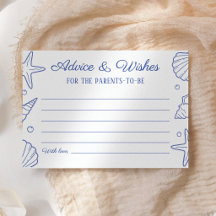 Carte de conseils et vœux pour Baby Shower Sea You