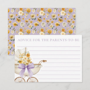 D'accompagnement Carte de conseils pour Baby Shower Lavande Carross