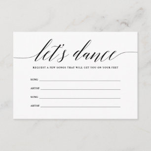 D'accompagnement Carte de demande de chanson Let's Dance