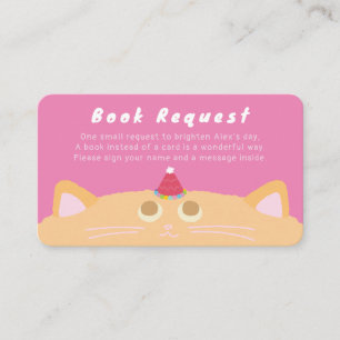 D'accompagnement Carte de demande de livre avec chat orange mignon