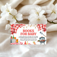 Carte de demande de livre pour Baby Shower BBQ