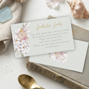 D'accompagnement Carte de demande de livre pour Baby Shower Fleurs