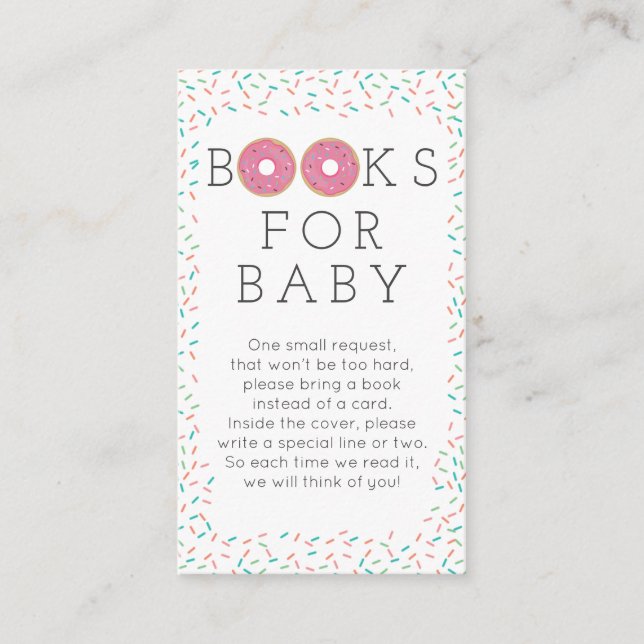 D'accompagnement Carte de demande de livre pour bébé pour une fête  (Devant)