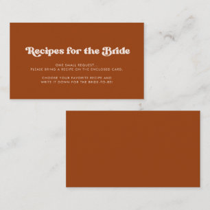 D'accompagnement Carte de demande de recette Burnt orange rétro sty