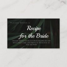 Carte de demande de recette de douche de mariage v