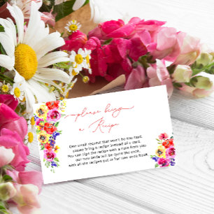 D'accompagnement Carte de demande de recette florale colorée