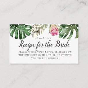 D'accompagnement Carte de demande de recette pour une douche tropic
