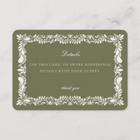 Carte de détail d'insertion d'invitation en carrea