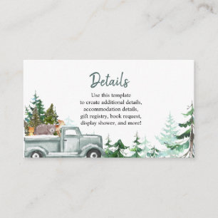 D'accompagnement Carte de détail White Christmas Woodland Animals