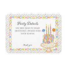 Carte de détails d'anniversaire à chaîne en papier