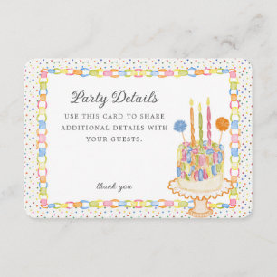 D'accompagnement Carte de détails d'anniversaire à chaîne en papier