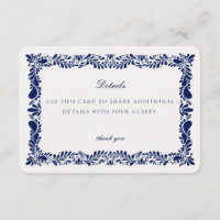 Carte de détails de carreaux de Talavera bleus Inv