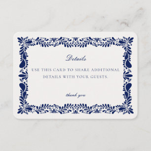 D'accompagnement Carte de détails de carreaux de Talavera bleus Inv