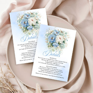 D'accompagnement Carte de détails de fleurs de pivoine bleue pastel