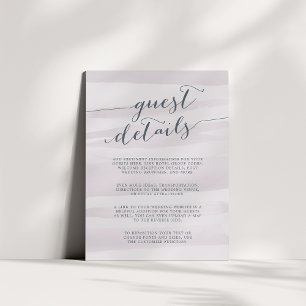 D'accompagnement Carte de détails de l'invité Chiffon Watercolor
