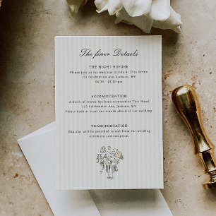 D'accompagnement Carte de détails de mariage à cadre orné vert saug