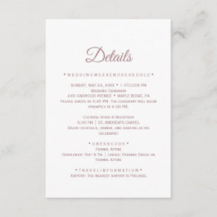 D'accompagnement Carte de détails de mariage à calligraphie en or r