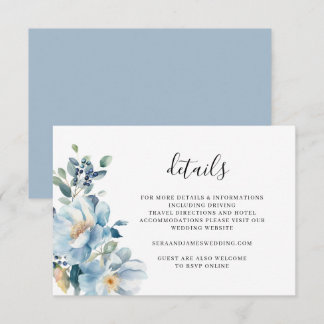 D'accompagnement Carte de détails de mariage à la peinture florale