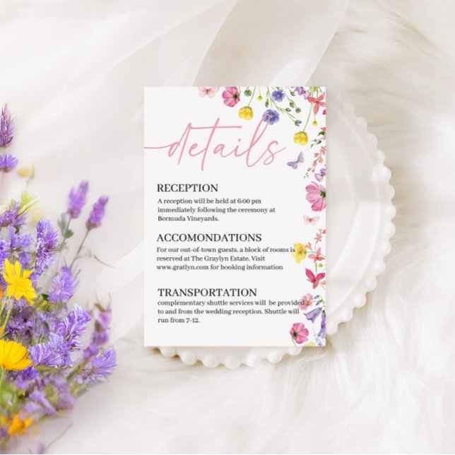 D'accompagnement Carte de détails de mariage Amour en Fleur (Créateur téléchargé)
