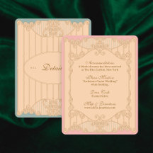 Carte de détails de mariage Art Nouveau ornée