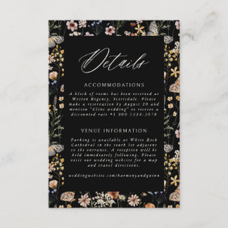 D'accompagnement Carte de détails de mariage avec cadre Boho