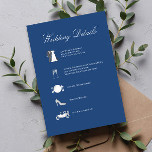 D'accompagnement Carte de détails de mariage avec code QR Bleu Clas