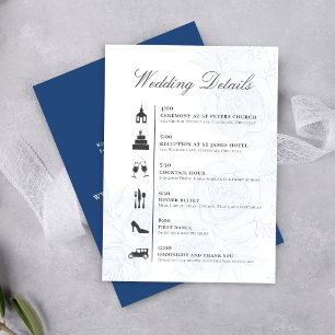 D'accompagnement Carte de détails de mariage avec code QR bleu et c