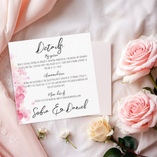 D'accompagnement Carte de détails de mariage botanique aquarelle mi
