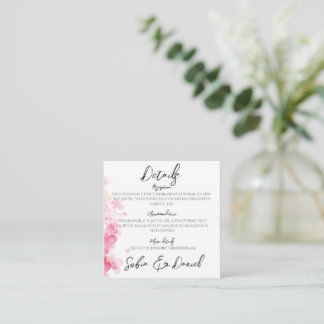 D'accompagnement Carte de détails de mariage botanique aquarelle mi