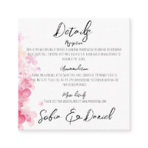 Carte de détails de mariage botanique aquarelle mi