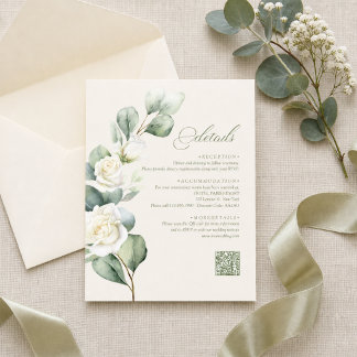 D'accompagnement Carte de détails de mariage botanique moderne avec