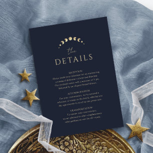 D'accompagnement Carte de détails de mariage céleste bleu