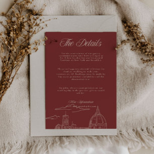 D'accompagnement Carte de détails de mariage de jardin toscan vinta