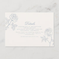 Carte de détails de mariage Dusty Blue Rococo