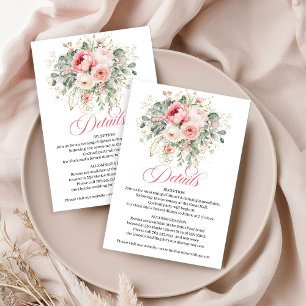 D'accompagnement Carte de détails de mariage Elegant Greenery Blush