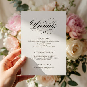 D'accompagnement Carte de détails de mariage élégant   Minimaliste