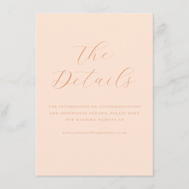 D'accompagnement Carte de détails de mariage élégante et minimalist (Devant)