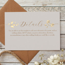 D'accompagnement Carte de détails de mariage floral Boho automnal