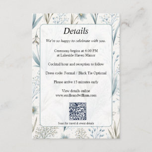 D'accompagnement Carte de détails de mariage floral nordique sarcel