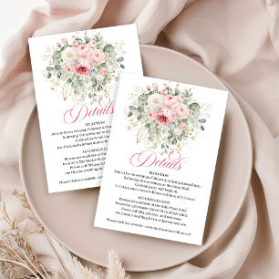 D'accompagnement Carte de détails de mariage floral teinté rustique