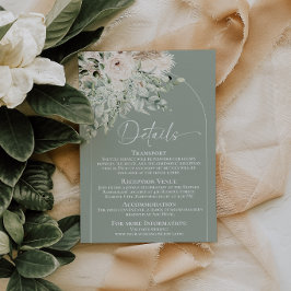 D'accompagnement Carte de détails de mariage floral vert sauge bohè