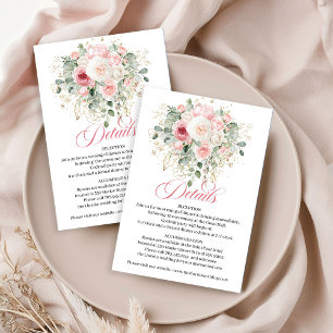 D'accompagnement Carte de détails de mariage Roses Éternelles Roses