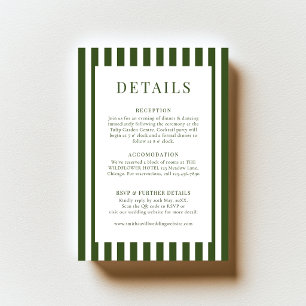 D'accompagnement Carte de détails de mariage vert foncé