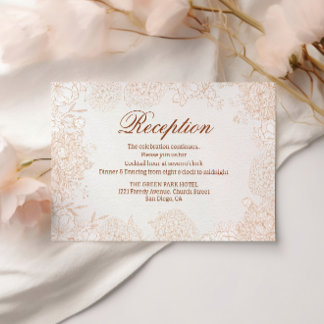 D'accompagnement Carte de détails de réception beige chic florale é