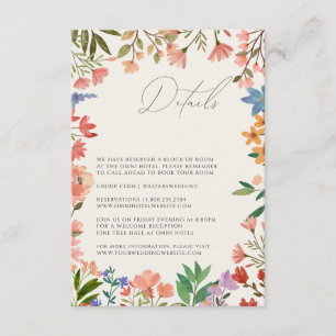 D'accompagnement carte de détails de script Wildflower