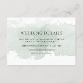 D'accompagnement Carte de détails du mariage d'aquarelle verte Abst