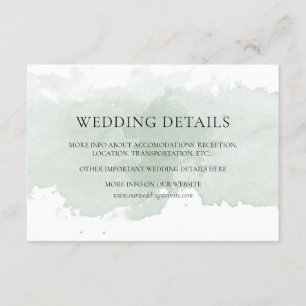 D'accompagnement Carte de détails du mariage d'aquarelle verte Abst