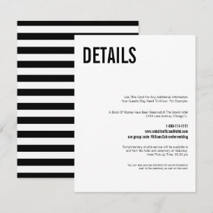 D'accompagnement Carte de détails du Mariage de typographie simple
